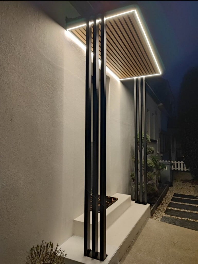 Porche d'entrée avec éclairage led